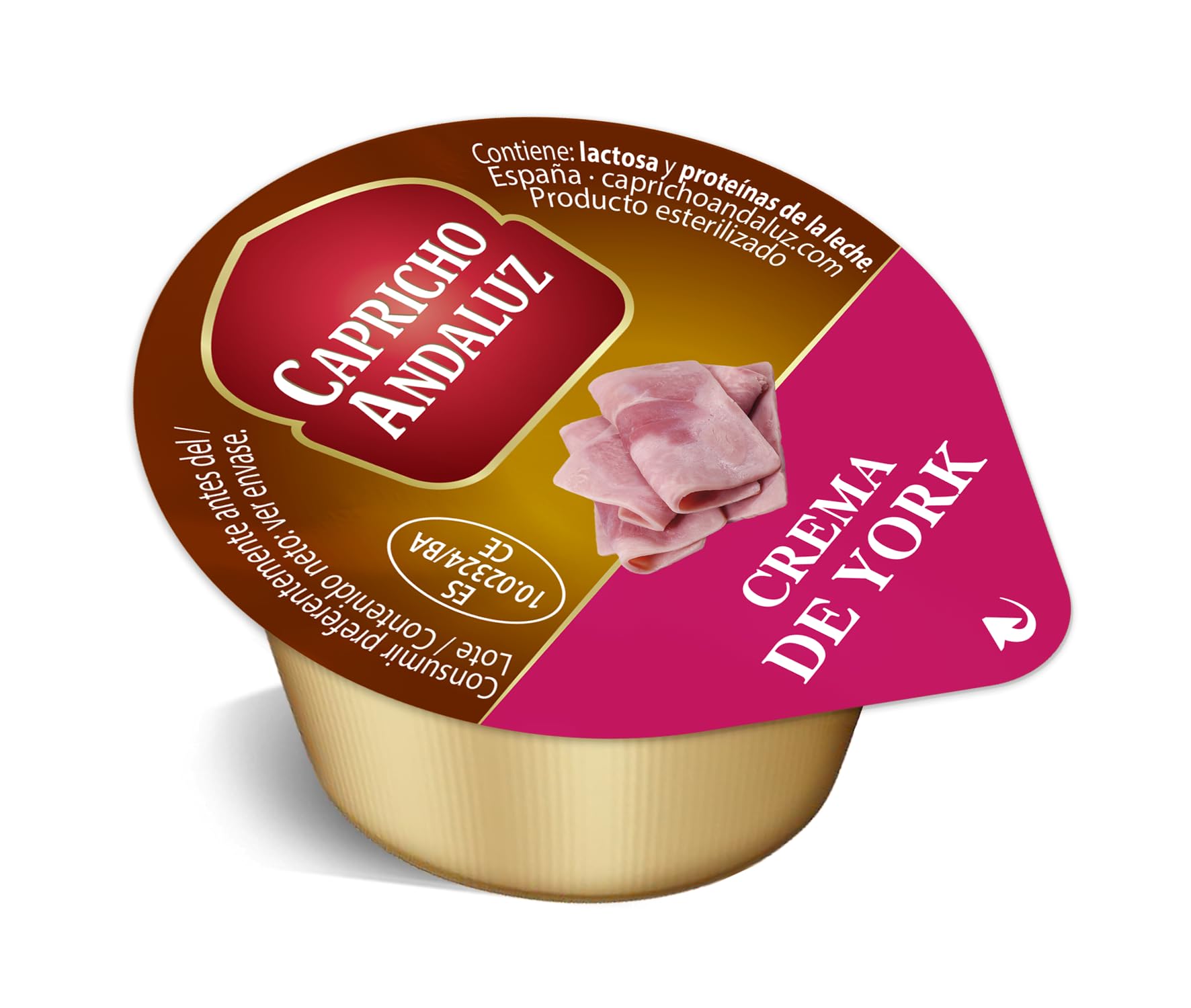 Capricho Andaluz - Bolsa Crema de York 8 Unidades en Monodosis de 25gr Untable para tus Desayunos y Meriendas con un Envasado Práctico y Cómodo para Llevar