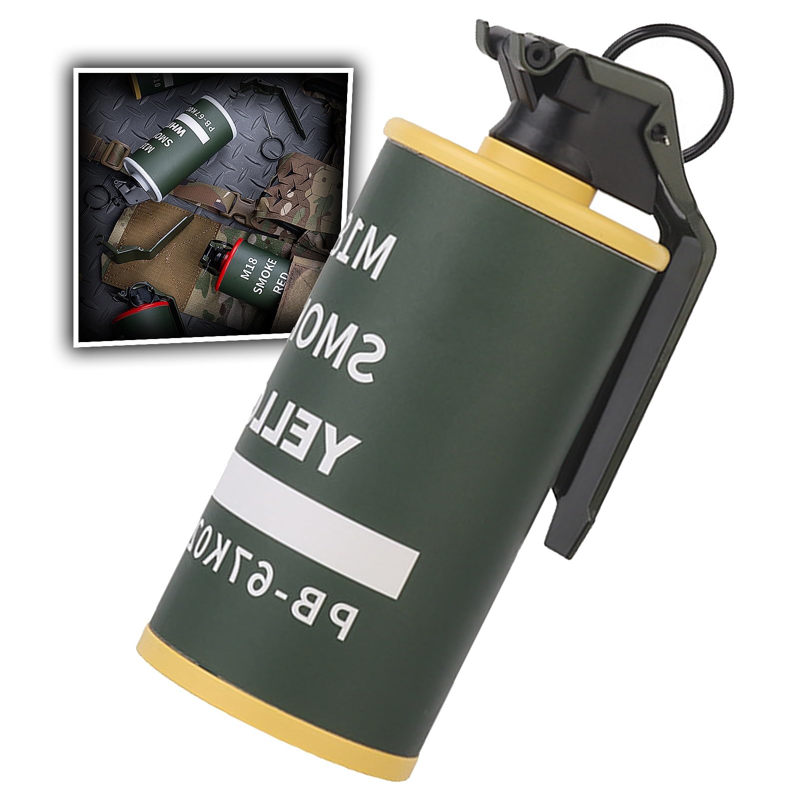 AQzxdc Tactical Dummy Grenade Toy Model Plastic Grenades CS Airsoft Tactical Gear Accessories for Army Fans Cosplay Movie Props Outdoor(M18-Y)