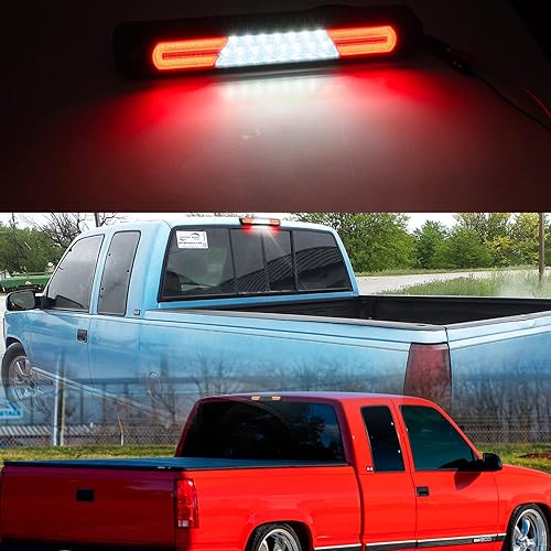 Miniatura 6 de NSLUMO Tercera luz de freno LED de repuesto para 1994-2000 OBS Chevy C1500 K1500 C/K Camiones de cabina extendida GMT400 LED rojo 3er centro de