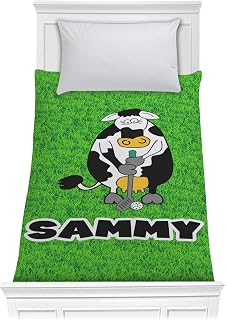 Personalized Cow Golfer Comforter - Twin
