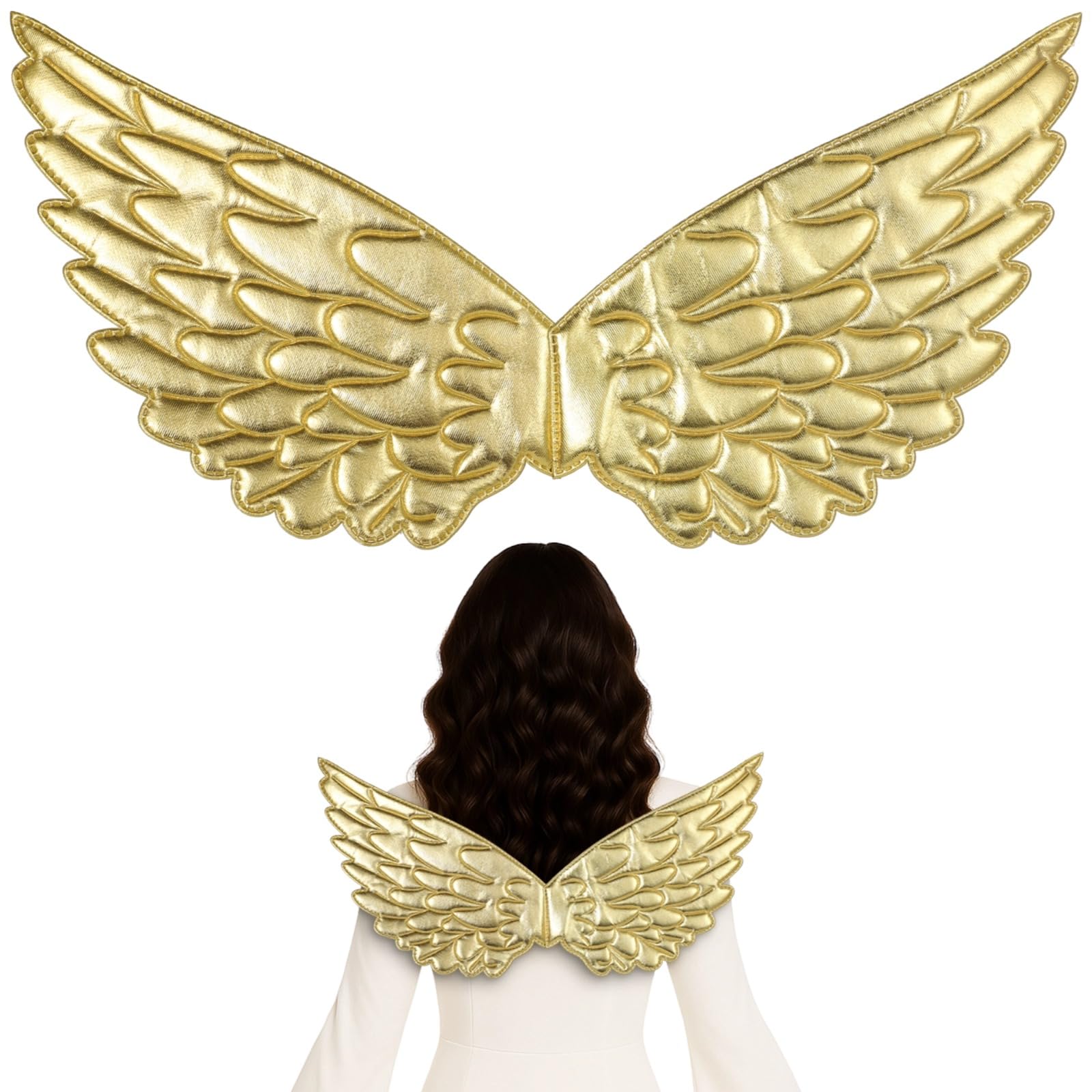 BOSREROYBOSREROY Sequin Angel Wing Costume Accessory - Sparkly Cosplay Wings for Adults and Kids, Perfect for Party, Halloween, Festivals, and Dance Performances, 17.7×8.8 in
