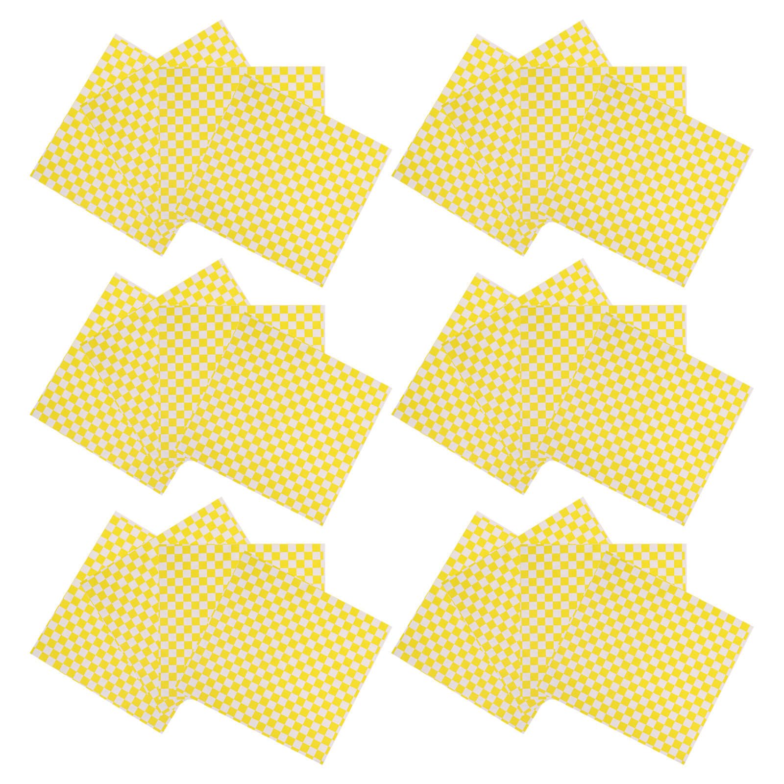 Papel para hornear galletas y presentar aperitivos con estilo amarillo, 100 piezas libres de grasa