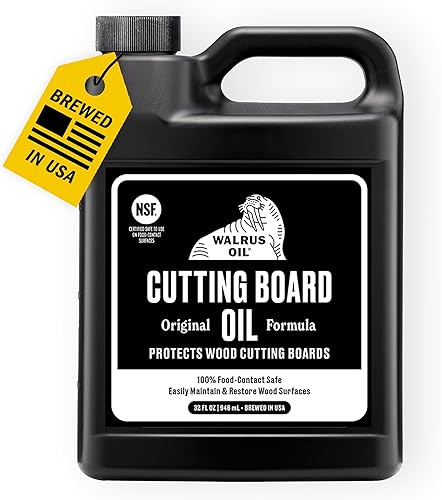 WALRUS OIL - Aceite para tabla de cortar aceite y madera para bloque de carnicero, jarra de 32 onzas, apto para alimentos