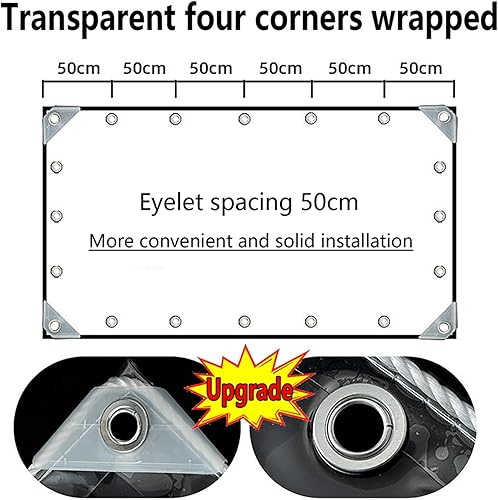 Miniatura 6 de Lona Transparente 3x6 pies Lonas Transparentes Resistentes Impermeables 14mil Engrosadas Lonas Transparentes con Ojales, Cubierta Impermeable para