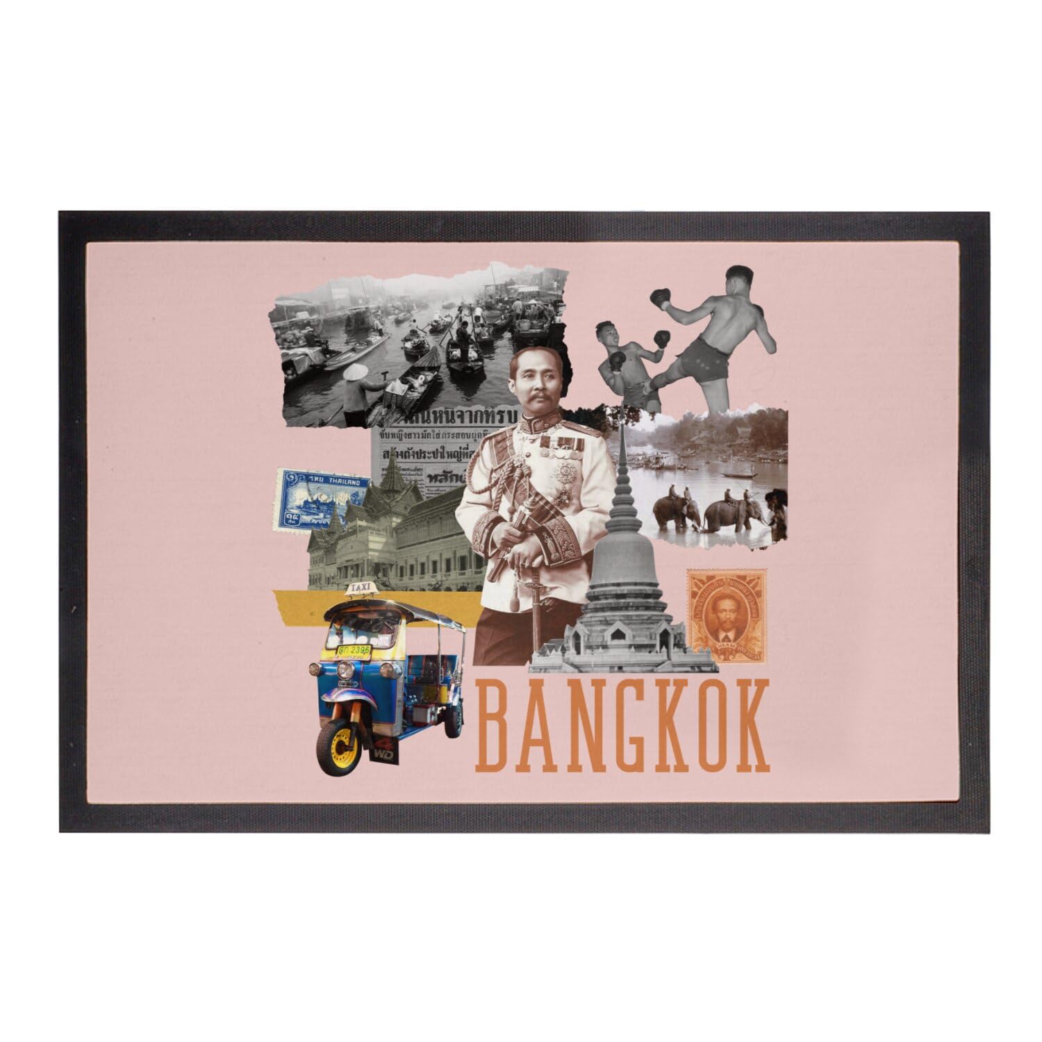 Paillasson rose Bangkok 60x40cm pour une entrée propre et colorée