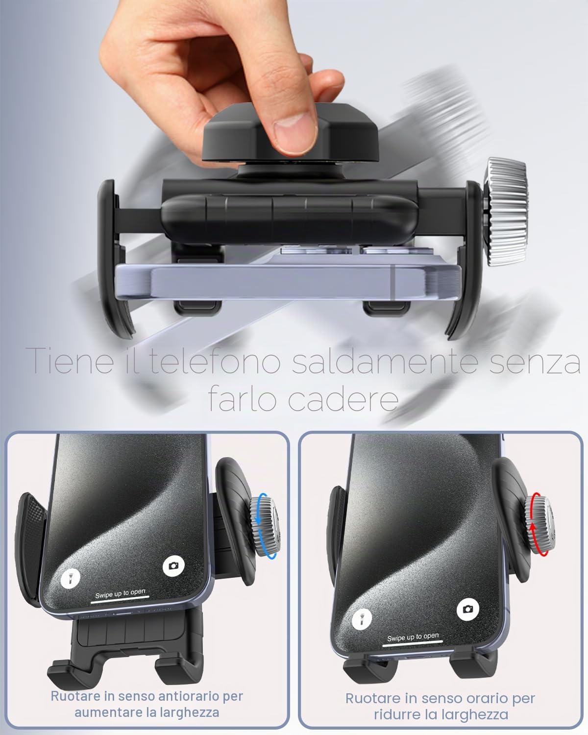 Supporto Telefono a Collo di Cigno per Cyclette, Supporto Telefono Bicicletta, Universale Manubrio Supporto Cellulare per Microfono per iPhone 15 14 13 Pro Max, Galaxy S/Z, Phones 4-7"