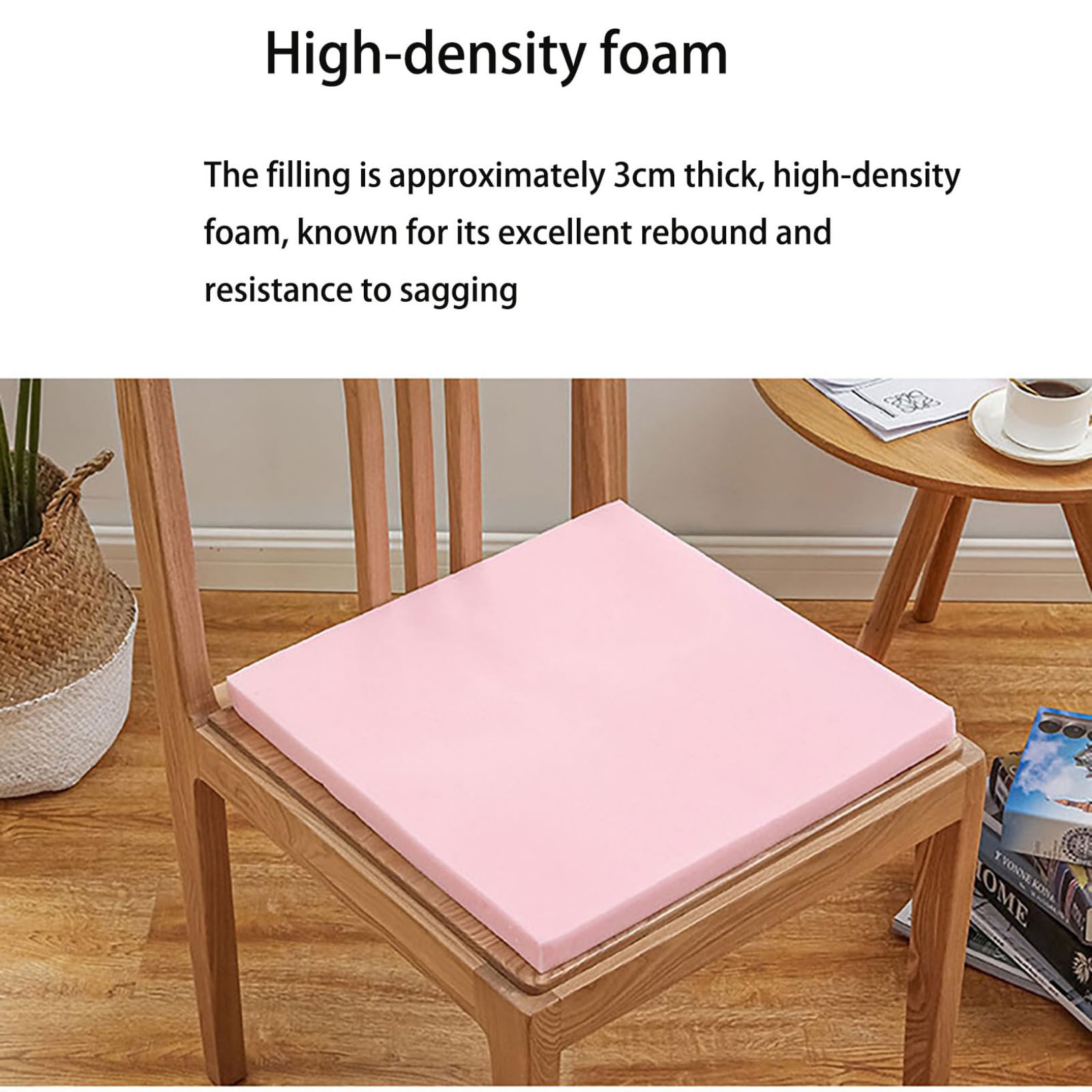 Cojines para Silla De Comedor De 35 X 35 Cm Poliéster Cuadrado Cuadros Cojines Cómodos para Silla De Cocina Cojín De Asiento Antideslizante Extraíble Decoración Jardín,R,6 Count(Pack of 1)