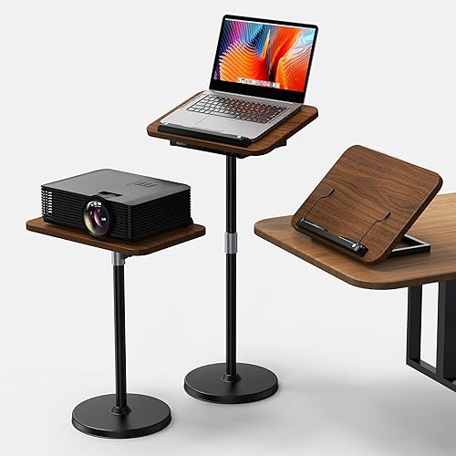 Soporte de piso para laptop 2 en 1 de doble uso y soporte para computadora portátil para escritorio, mesa pequeña ajustable con altura ajustable de
