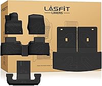 LASFIT Custom Floor Mats & Cargo Liner for 2022-2026 Ford Explorer 6-Seat - All-Weather TPE 5-Pc Full Set w/ Backrest
