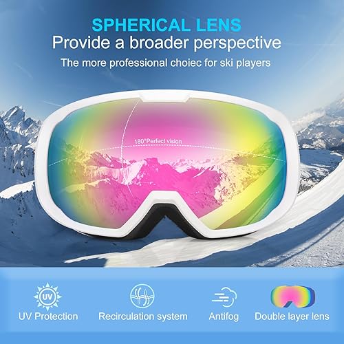 Miniatura 2 de EXP VISION OTG - Gafas de esquí para hombres y mujeres, gafas de snowboard con 100% protección UV, lentes antiniebla, gafas de nieve