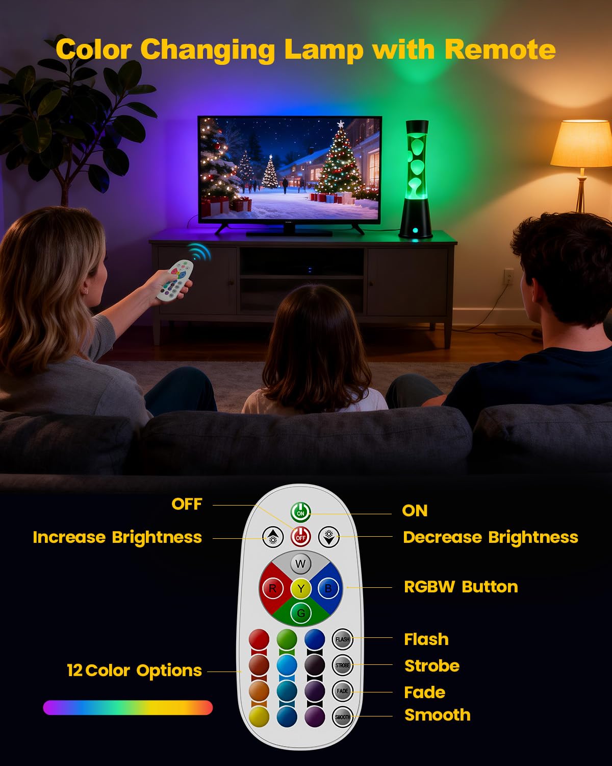 AONESY Große Lavalampen mit Fernbedienung 15.5 inch LED 17 Farbwechsel Timer