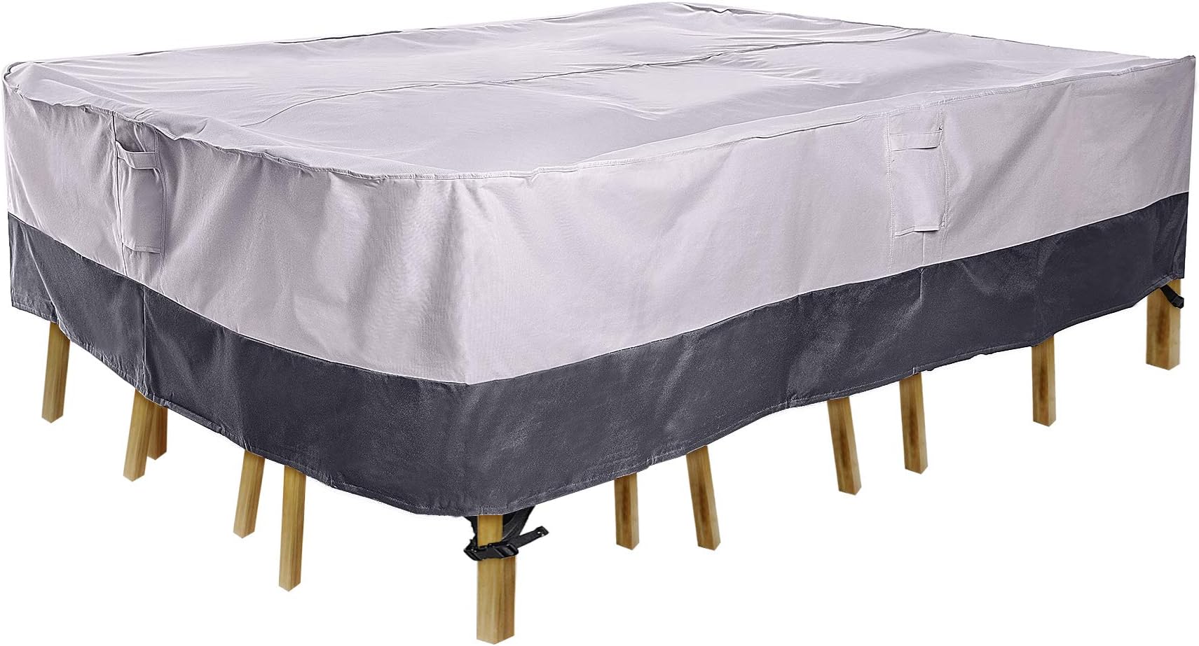 ASTEROUTDOOR Waterproof Patio Furniture Set Cover, Heavy Duty 600D Oxford Fabric, UV Protection Patio Furniture Cover for Rectangle Patio/Outdoor Dining Square Table Chairs, 128" L x 82" W x 24" H