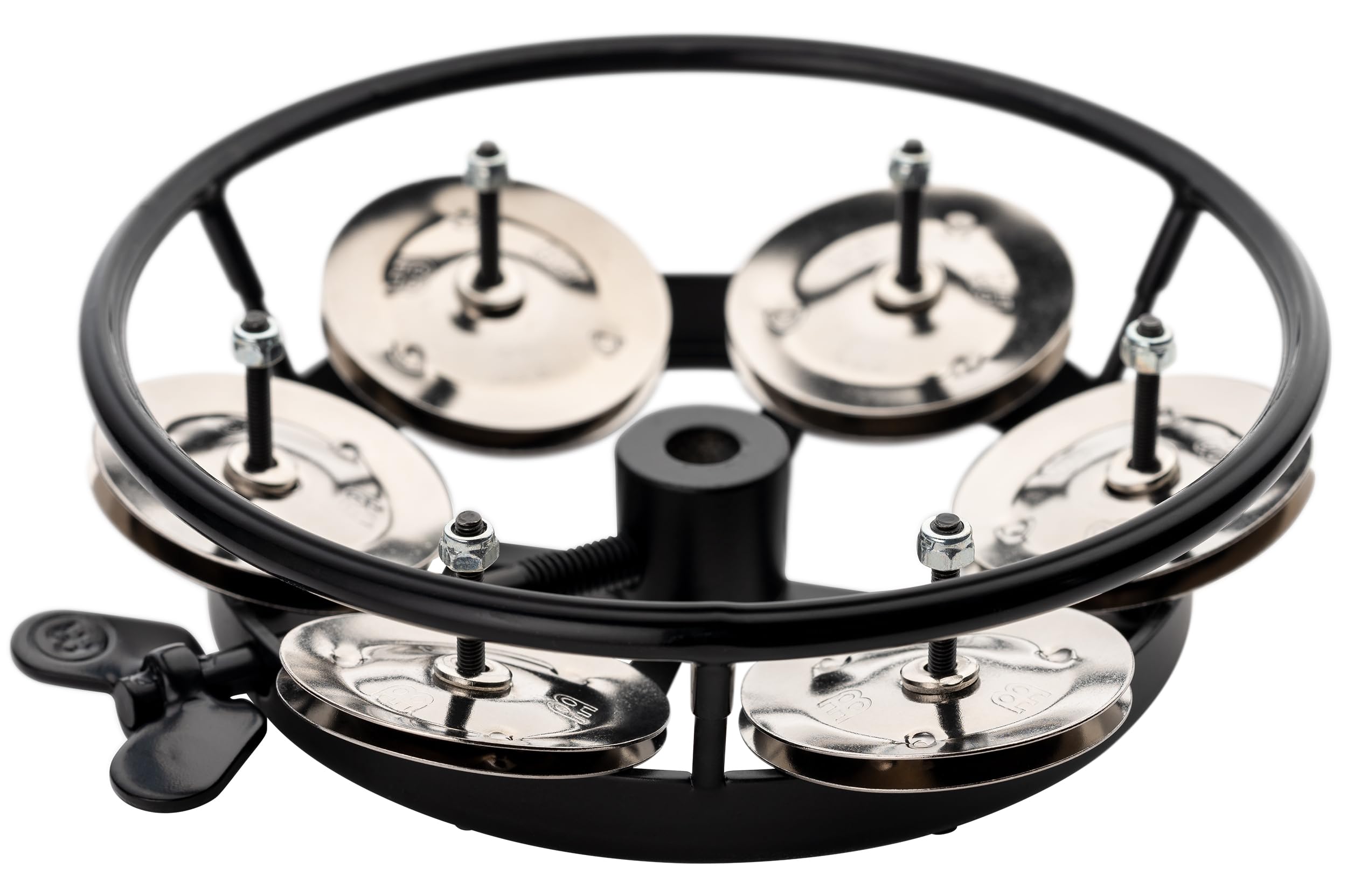Meinl Percussion Professional Hihat Tambourine, Schwarz (THH1BK) | Tamburin Zubehör für Hihat Becken, Gummiert, 1 Reihe Jingles, Durchmesser 5 Zoll, Stahl Jingles
