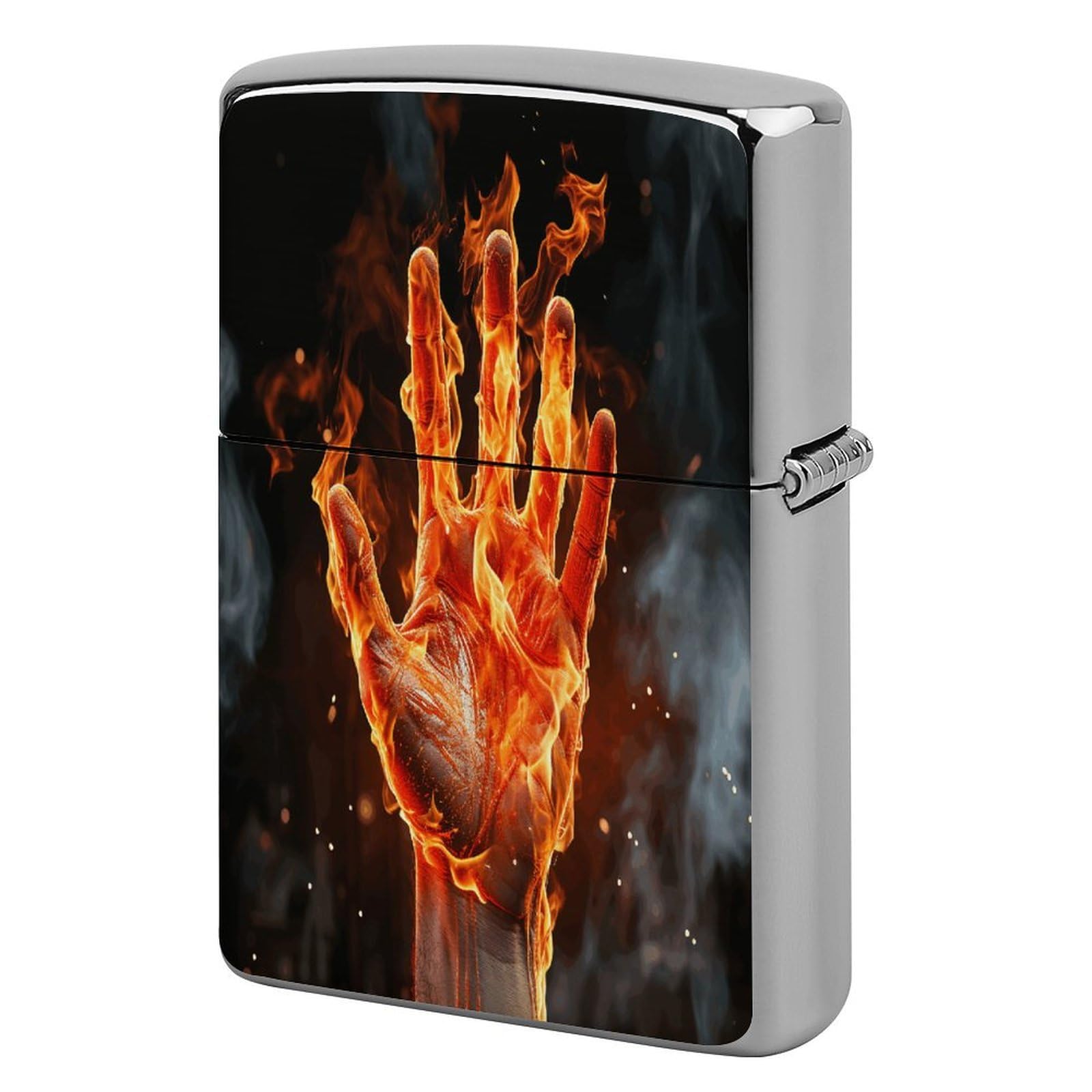 Fodpand Style Fire Flame Hand Metal Lighter Case Cover Lighter Sleeve