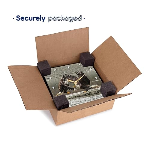 Miniatura 6 de Reloj de pared silencioso de rosas 3D - 15 pulgadas - Estados Unidos, Alaska, Chilkat calva Eagle Preserve. Águilas calvas luchando. - Ave de presa
