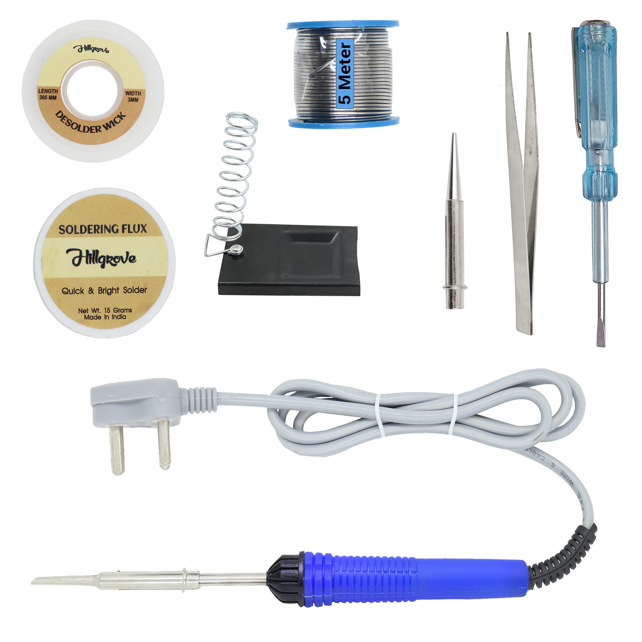 Hillgrove Electronic Repairing 8in1 Mobile Soldering Iron Equipment Tool Machine Combo Kit Set with Flux Paste and Wire 25 W Simple (Flat, Pointed Tip) (B09GG3QH1J) Amazon Price History, Amazon Price Tracker