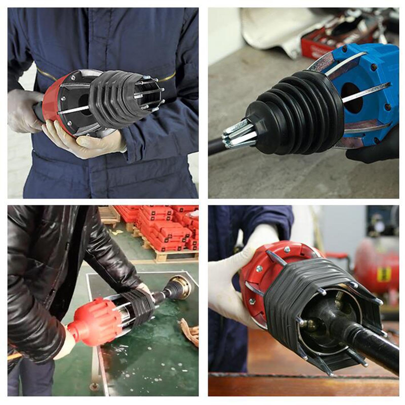 Herramienta Completa para la extracción de Fuelle de Junta homocinética. Incluye componentes de Acero con un Rango Ajustable de 20 mm a 120 mm para