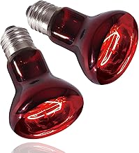 Heat Glow 2 Pcs Infrared Spotlamp 75W for Reptiles and Amphibians, Infrared Light for Amphibians and Reptiles, Thermal Bulb