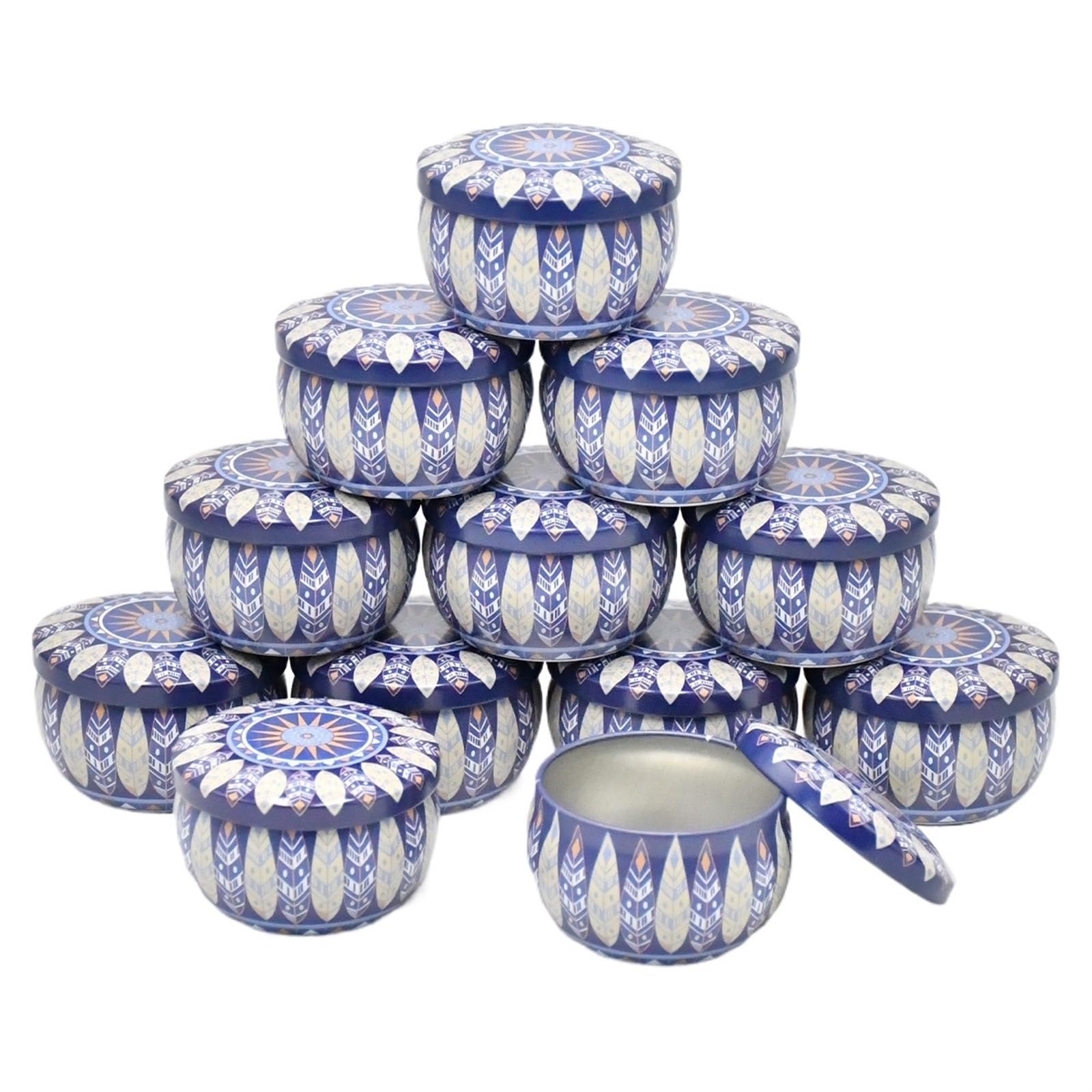CQAHDSEVF Candle Containers, 12pcs Empty Iron Candle Tin Jars DIY Candle Making Storage Case for Dry Spices Sweets(Tin Can-7)