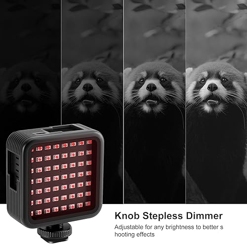 Miniatura 4 de Ordro Luz de visión nocturna IR LN-5 para cámara, nueva versión mejorada luz nocturna infrarroja para mejorar la visibilidad de disparo nocturno de