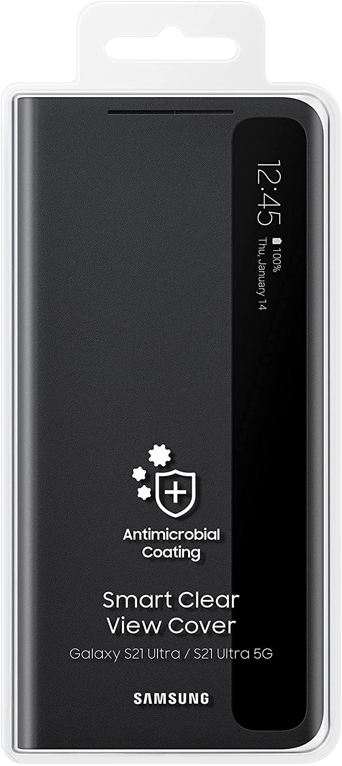 Samsung EF-ZG998CBEGEW Clear View Cover per Galaxy S21 Ultra 5G (2021), Nero
