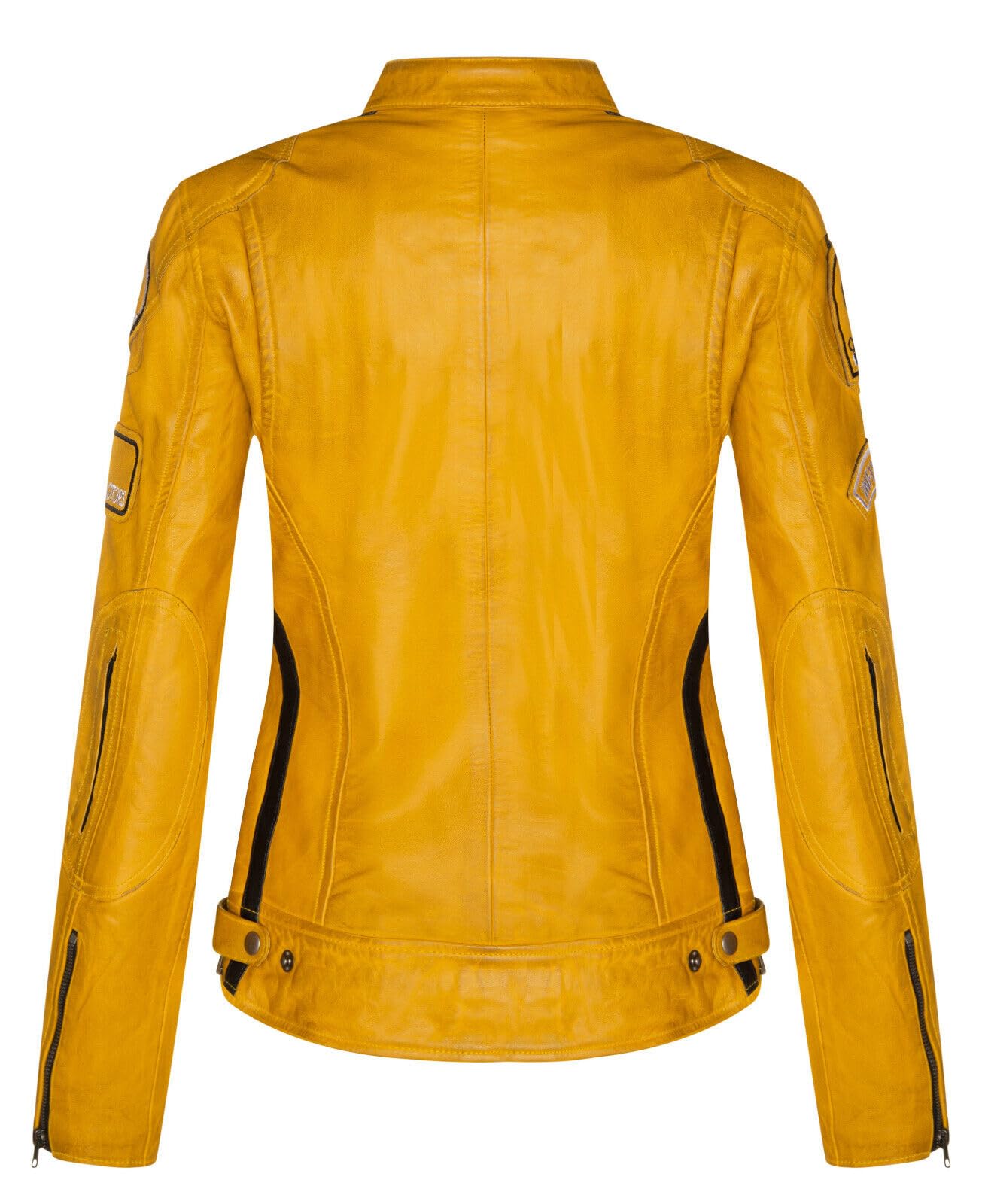 Infinity Leather Femmes cuir Décontracté Veste de moto de course avec badges