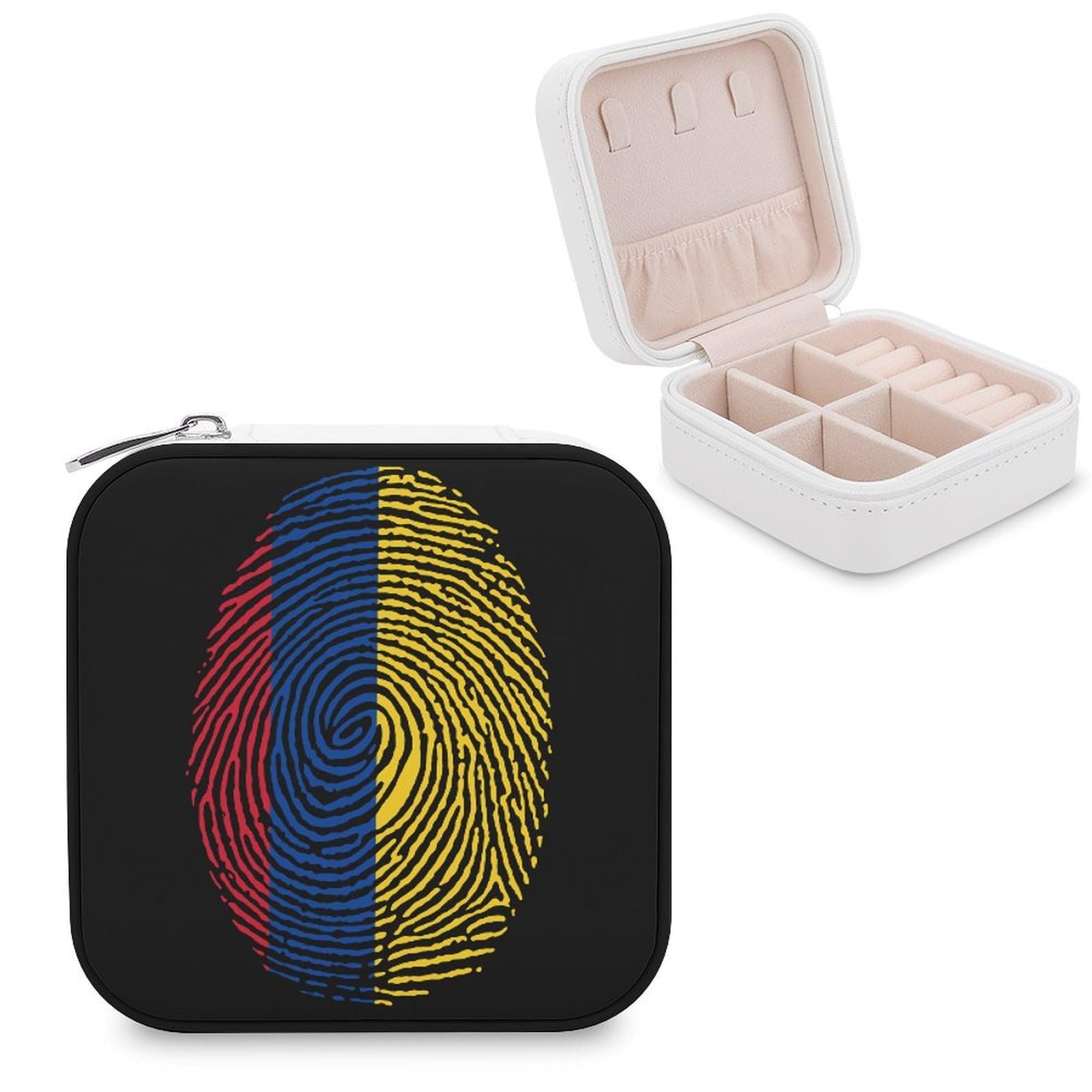 CUTJMDNGH Colombia Flag Finger Jewelry Box for Women Jewellery Case Organizer Storage Boxes Craft