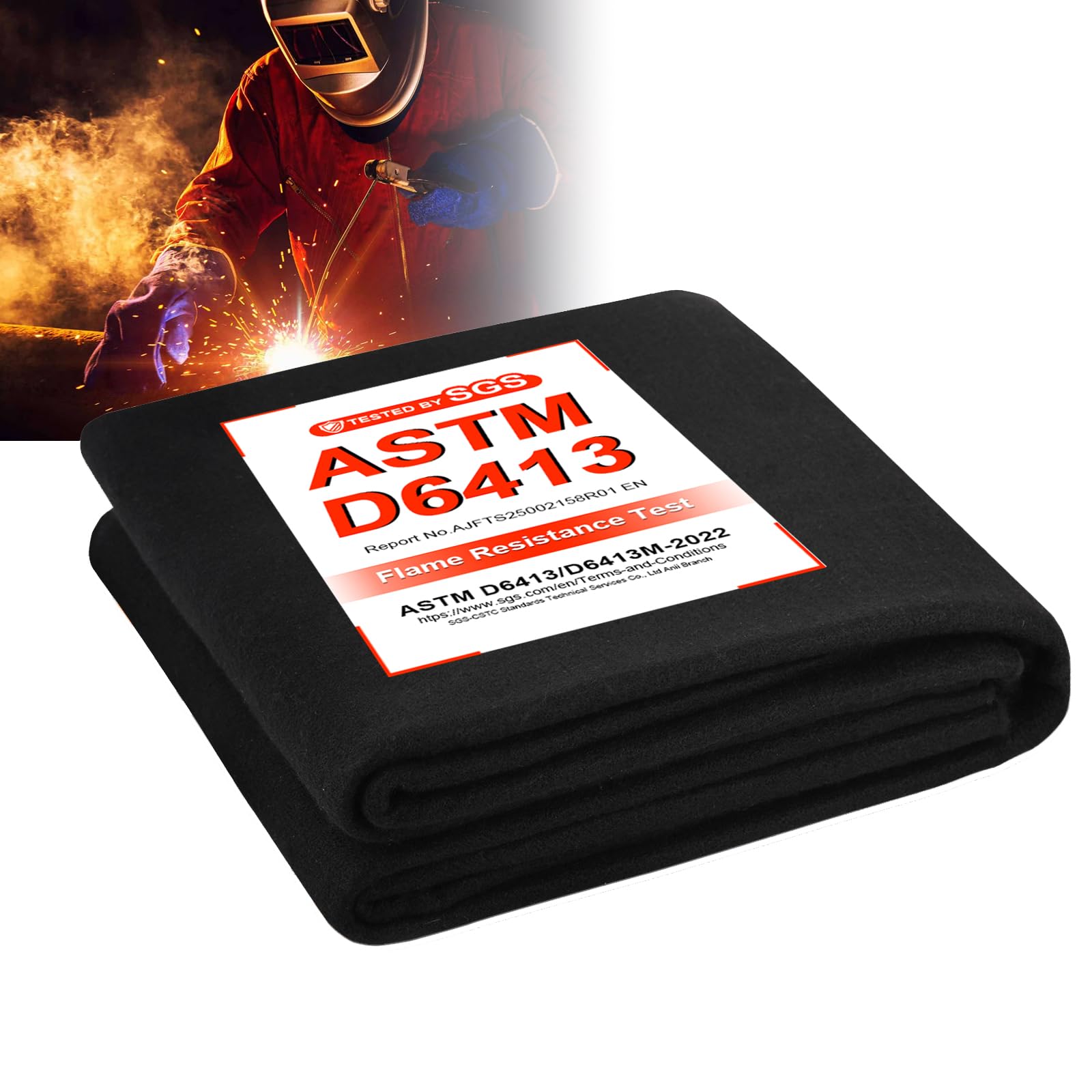 5mm 72"x96" Large Fireproof Welding Blanket, High Temperature Resistant 1800°F Insulation Blanket, Flame Retardant Fabric Carbon Felt Cloth for