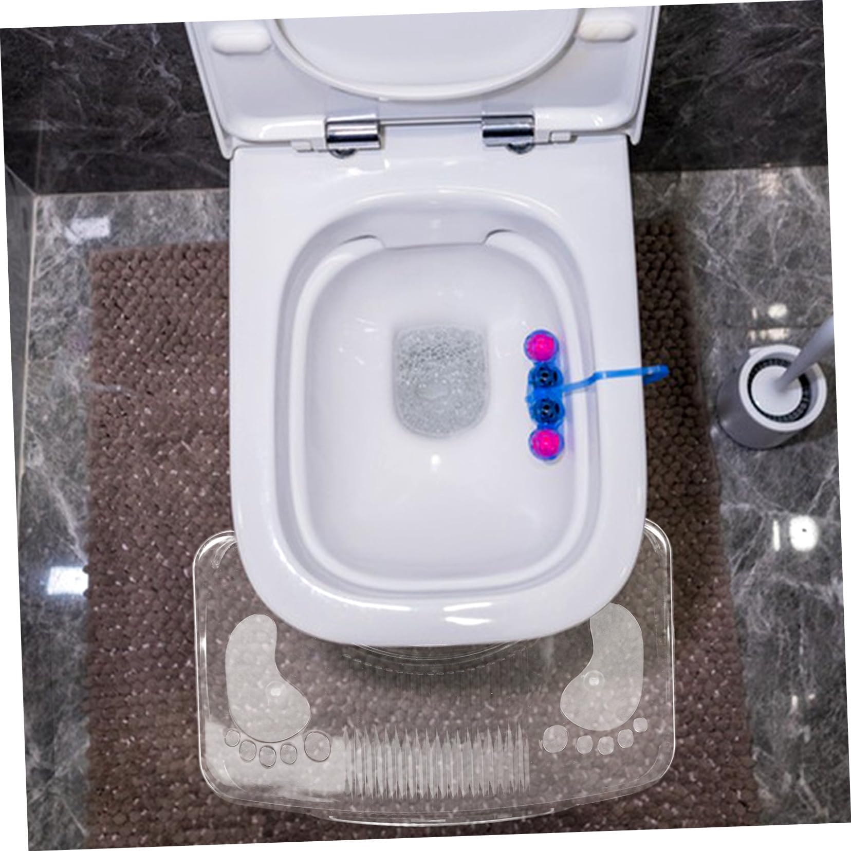 UPKOCH Sgabello Water in Pet Trasparente, Antiscivolo e Leggero, Pieghevole per Bagno e Toilette, Comodo Poggiapiedi per Adulti e Ragazzo Ragazza