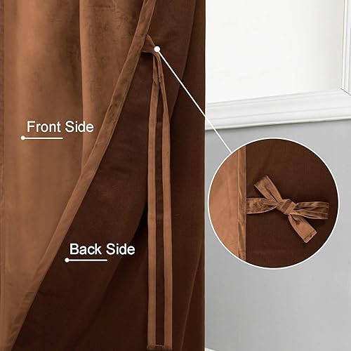 Miniatura 113 de Cortinas de terciopelo JIUZHEN, cortinas opacas suaves de terciopelo retro para dormitorio, cortinas elegantes con reducción de ruido y Rosa