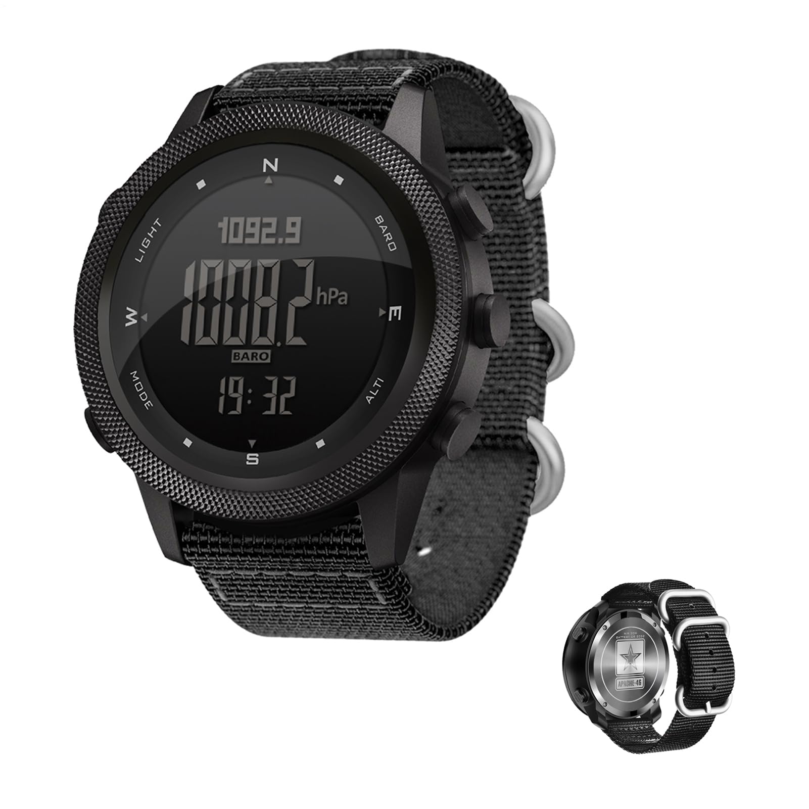 Relojes militares para hombres reloj táctico deportivo,Reloj multifunción hombre con brújula de supervivencia al aire libre, ideal entrenamiento senderismo, nataciónMilitäruhren für Herren Compass Out
