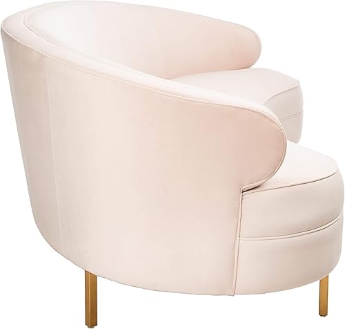 Miniatura 5 de Safavieh Couture Primrose Glam Sofás Curvados De Terciopelo Rosa Claro