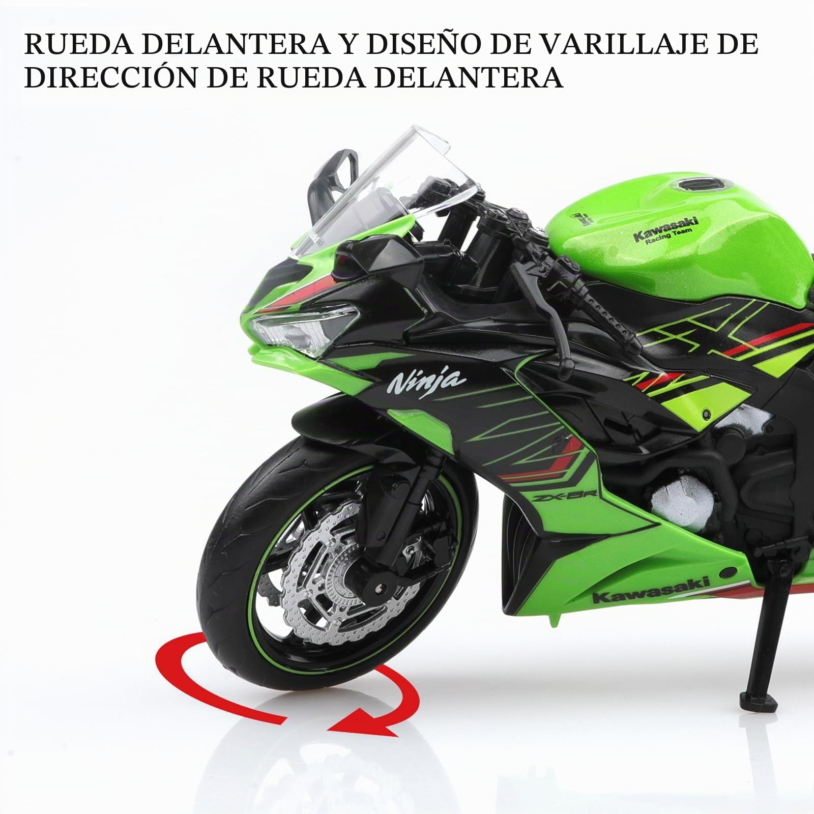 TOKAXI Maqueta de moto Kawasaki Ninja Z6 a escala 1/12, modelo de motocicleta Kawasaki, juguete de moto Ninja para niños y niñas