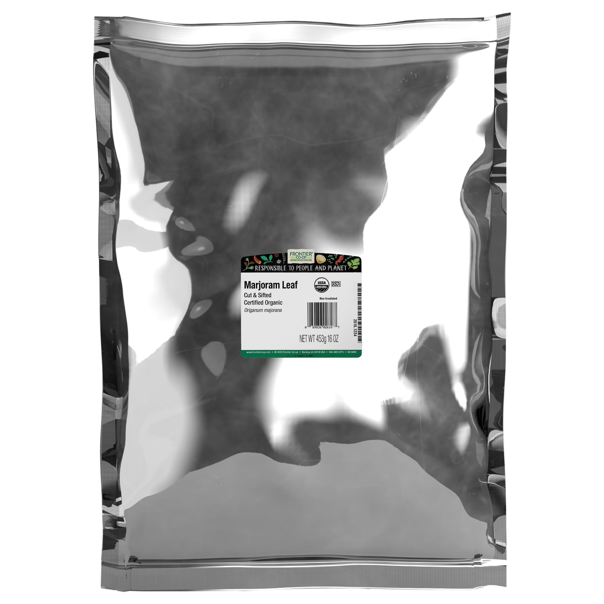 Natural Food Products 2618 Cut and Sifted Organic Marjoram Leaf, 16 oz