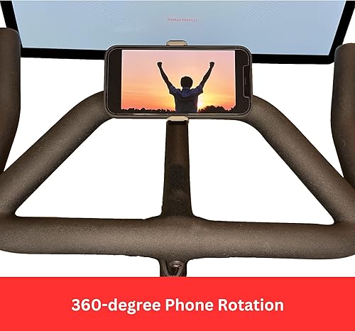 Miniatura 5 de Soporte para teléfono compatible con Peloton Bike & Bike Plus - Ajuste seguro y fácil operación con una sola mano - Rotación de 360 grados - Soporte
