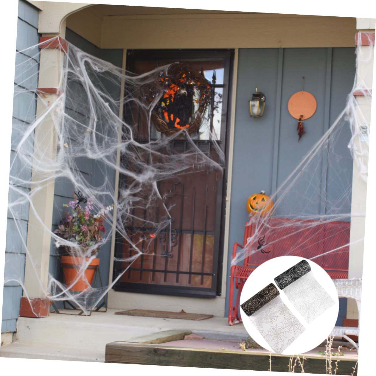 EXCEART 4rotoli Tulle Decorativo Per Halloween Rete Di Ragno Elegante e Versatile Per Decorazioni Di Feste e Progetti Creativi
