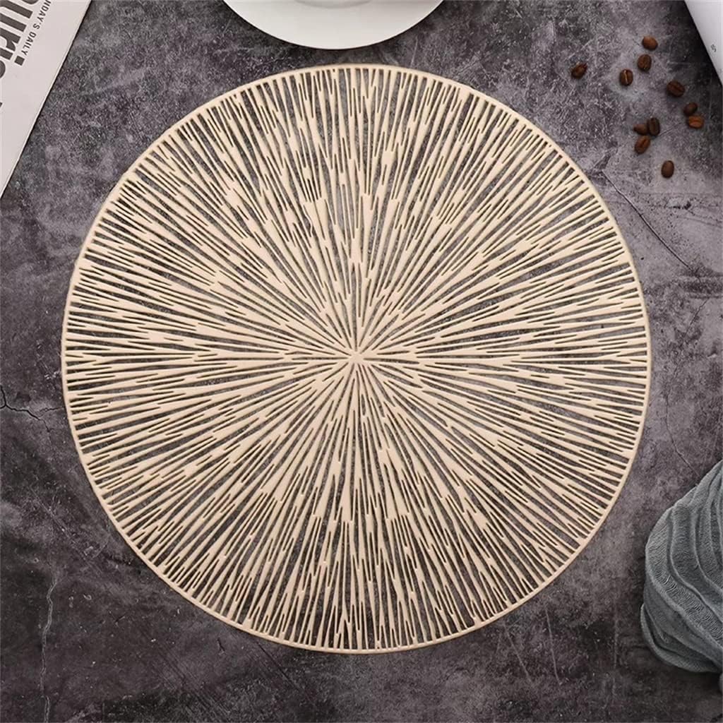 Round Table Mat Dining Table Mat Bowl Plate Protector Hollow Dining Table Rug Steak Decoration(D)
