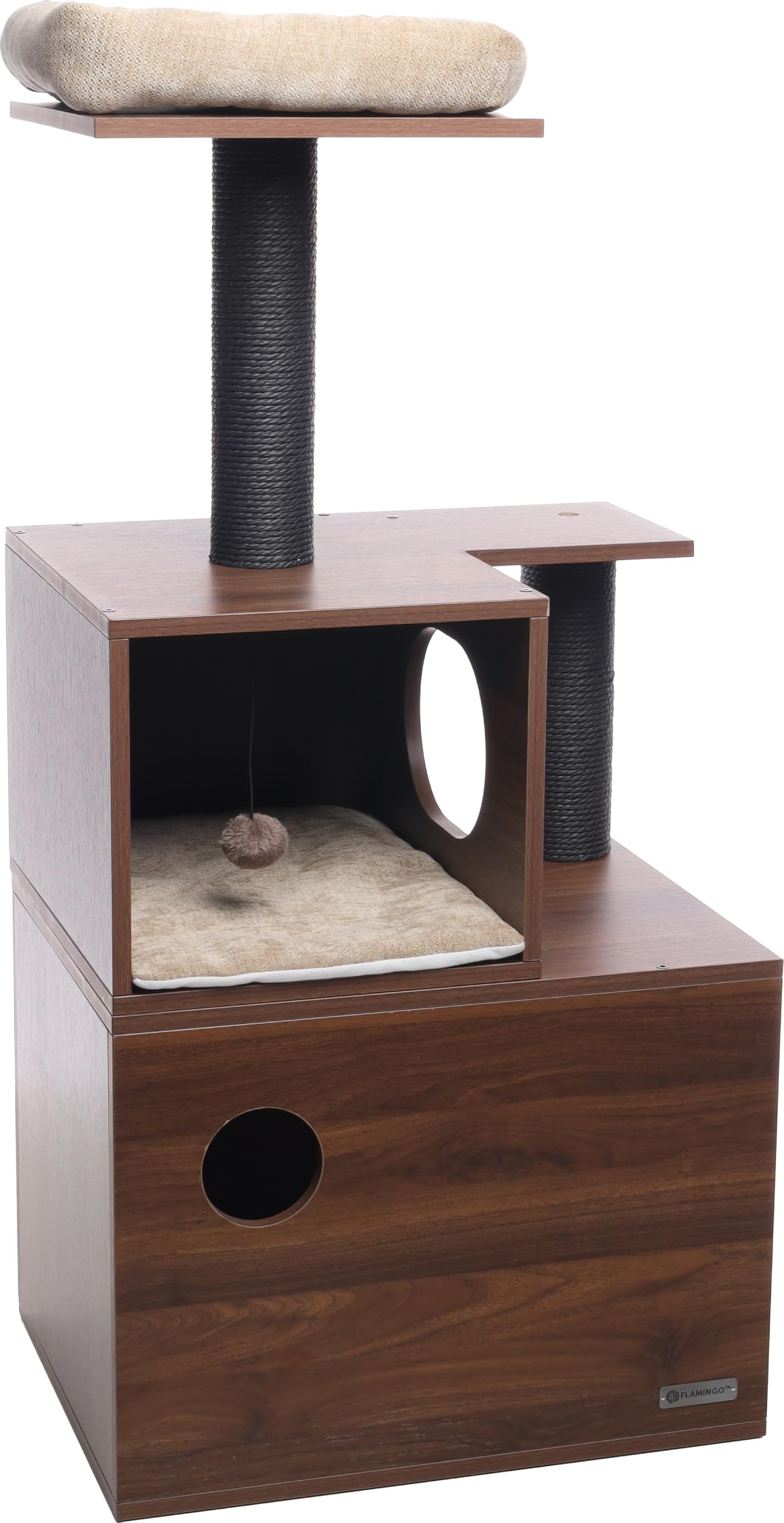 Arbre à griffer Mirabel brun 117cm avec poteaux en sisal