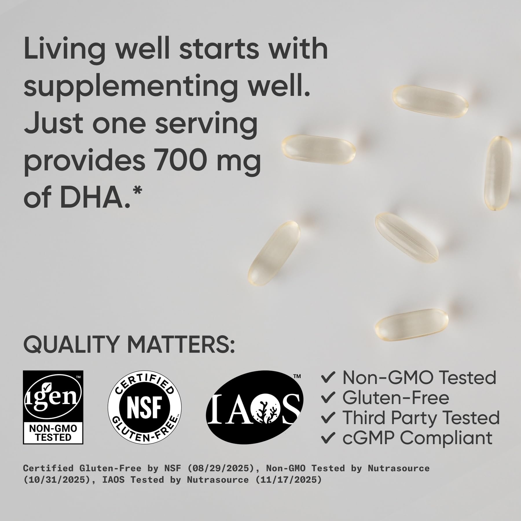 Sports Research® Vegan DHA 700mg from Algae Oil, 90 Count Plantgels™ — Amazon image 4