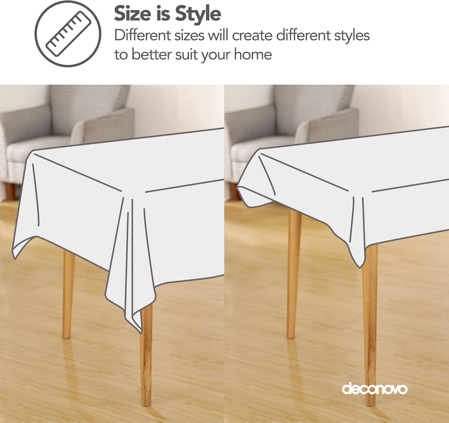 Buy 2 get 3 Deconovo Decorative Jacquard Tablecloth with Diamond Patterns Wrinkle and Water Resistant Spill-Proof Rectangle Tablecloths for Wedding Decoration 60 x 102 inch White