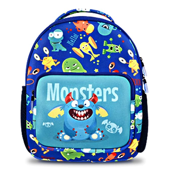 Tukzer Baggita Kids School Bag, Printed Toddler Backpack for Boys Girls, Elementary Preschool Tuition Swimming Travel Multipurpose Bag| Water-Repellent Soft Neoprene (Monster-Blue) at Rs. 844