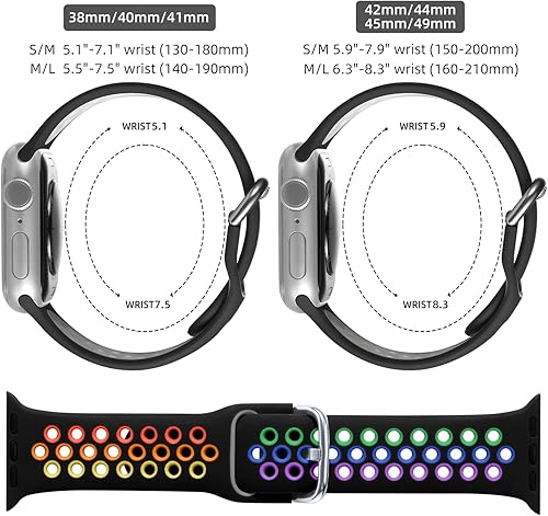 Miniatura 4 de Correa deportiva compatible con Apple Watch de 1.575 pulgadas, 1.496 pulgadas, 1.614 pulgadas, 1.654 pulgadas, 1.732 pulgadas, 1.772 pulgadas, 1.772