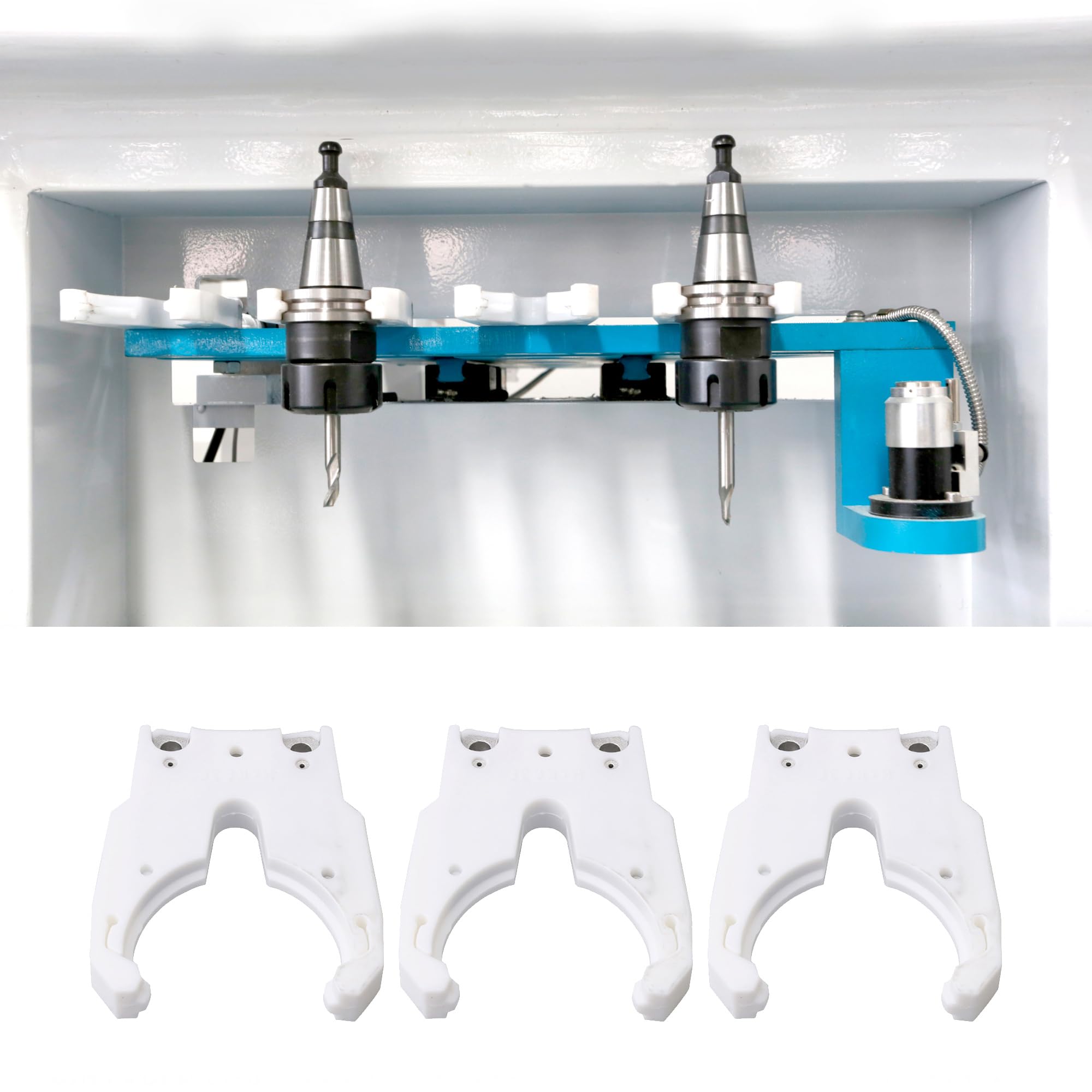 5 piezas HsK63F soporte de herramientas abrazadera pinza pinza herramienta automática para máquina de grabado blanco