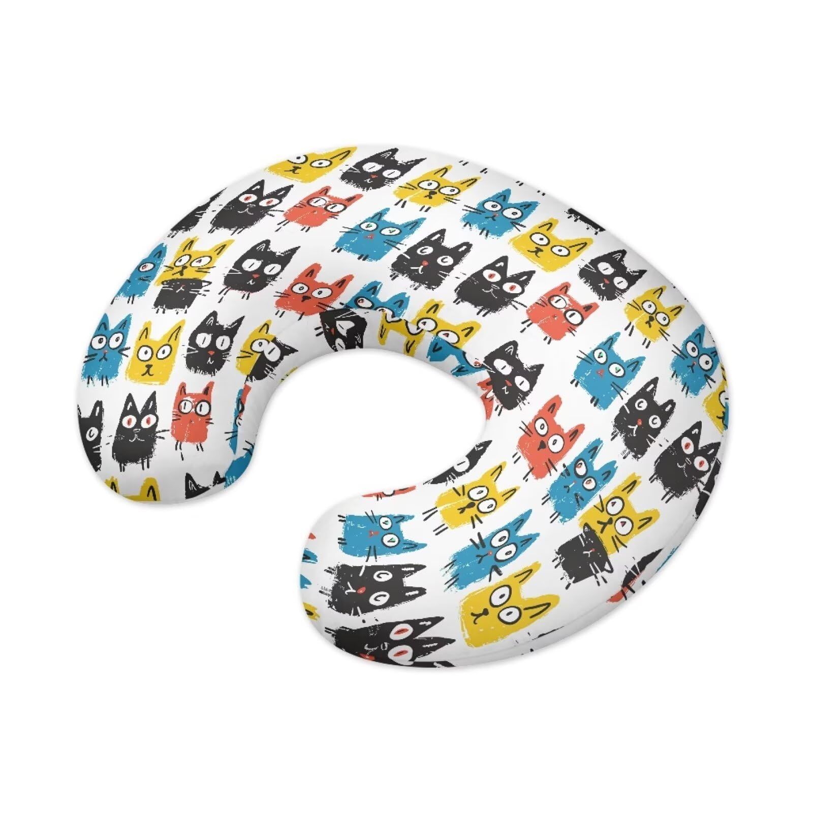 XXQGOMG Nursing Pillow Cover Kawaii Cat Breast Feeding Pillows for Babies Boys & Girls Soft Breathable Nursing Pillow Case U Shaped Nursing Pillow Slipcovers for Breastfeeding Mom