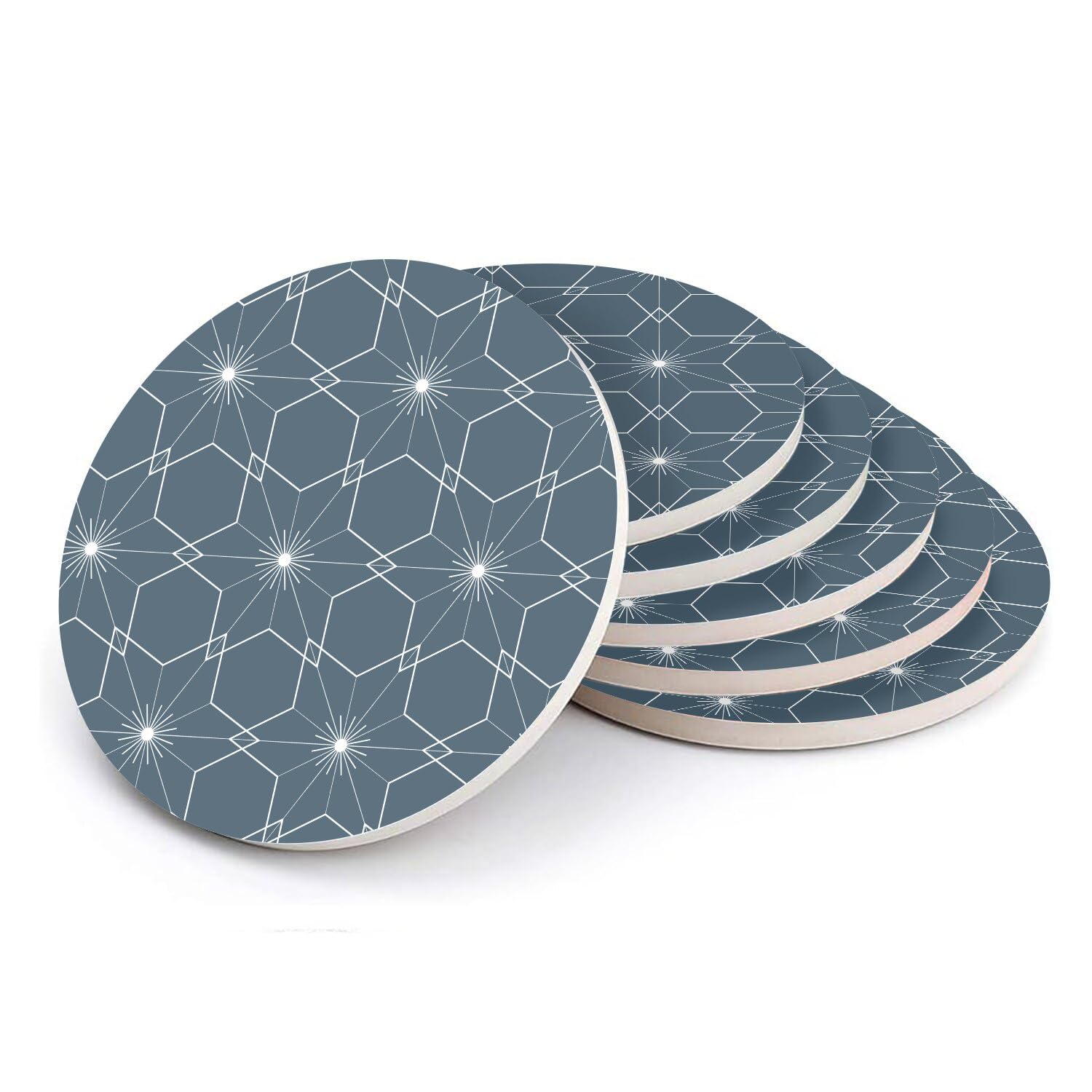 Sous verre ronds en céramique cadeau idéal motif kimono japonais
