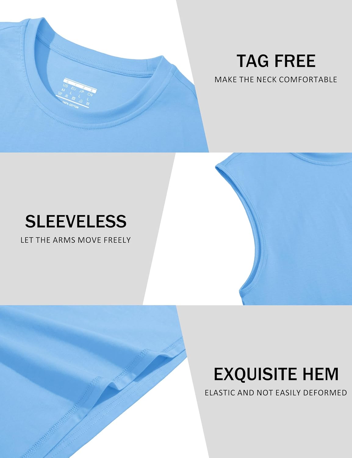 MAGCOMSEN Men's Tank Top Cotton Muscle Workout Gym Shirts Moisture Wicking Lightweight Summer Casual Sleeveless Shirts - Image 5