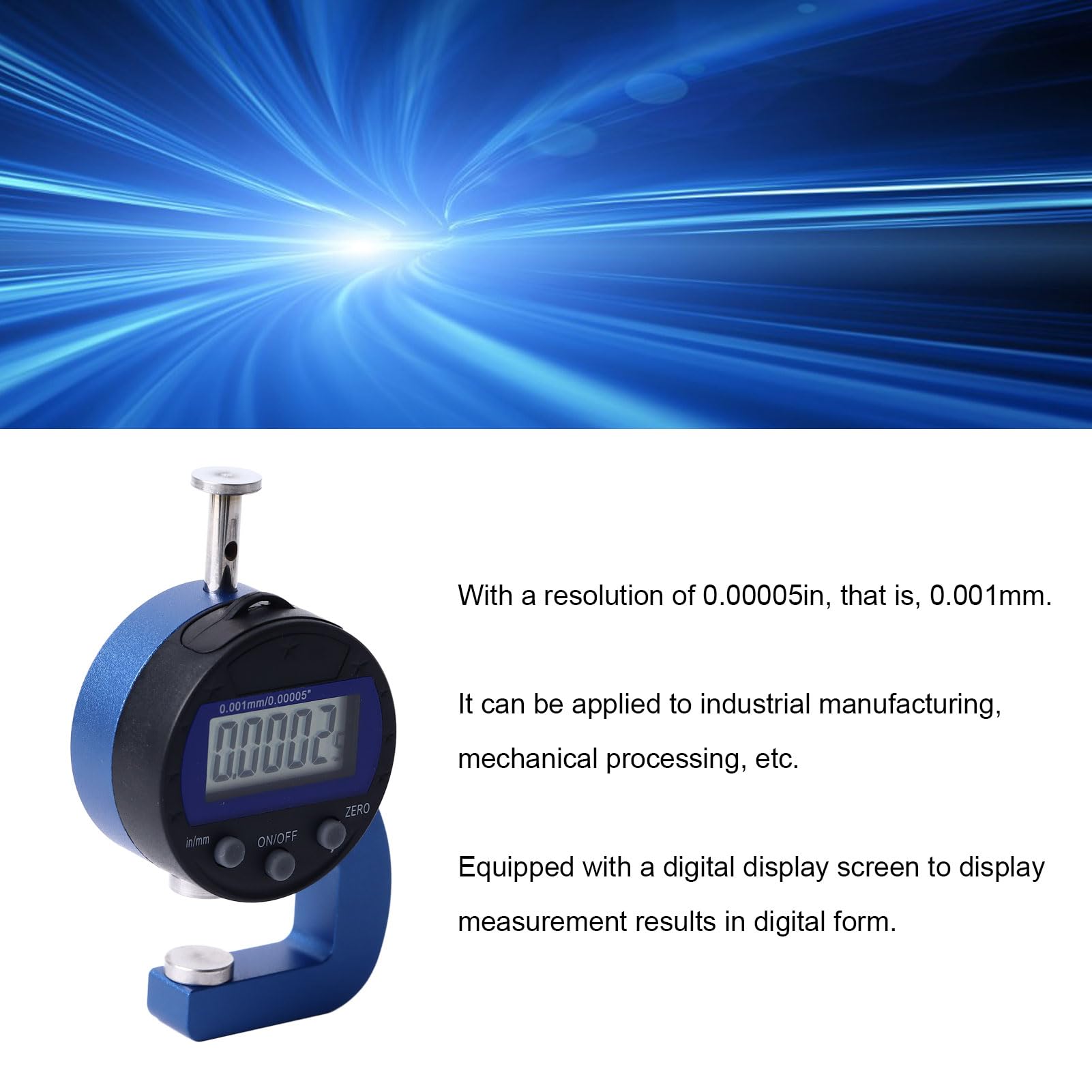 Calibro digitale Mavaol Risoluzione 0,001 mm Strumento di misurazione di precisione in lega di alluminio Batteria Ideale per hobbisti e professionisti dello spessore della carta