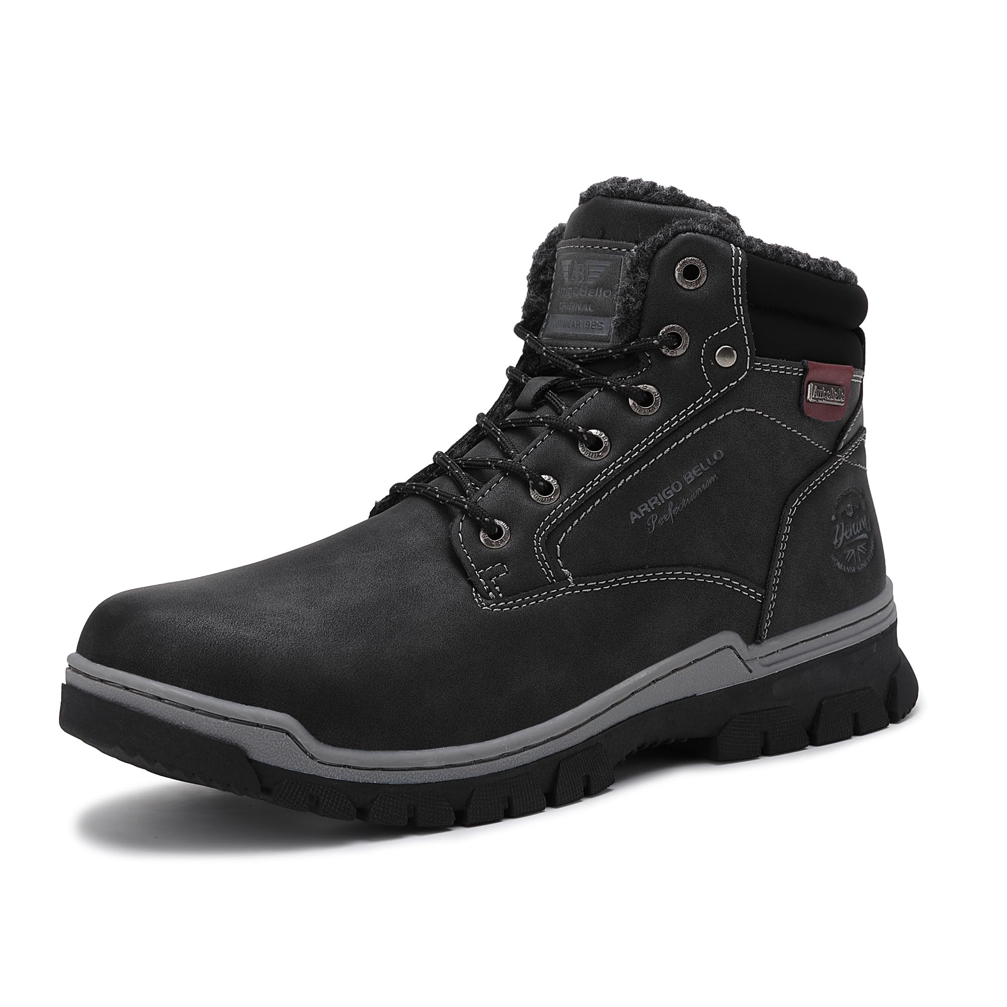 ARRIGO BELLO Stivali Uomo Invernali Scarpe Inverno Calda Foderato Montagna Antiscivolo Trekking Boots Scarponcini Neve Taglia 41-46EU