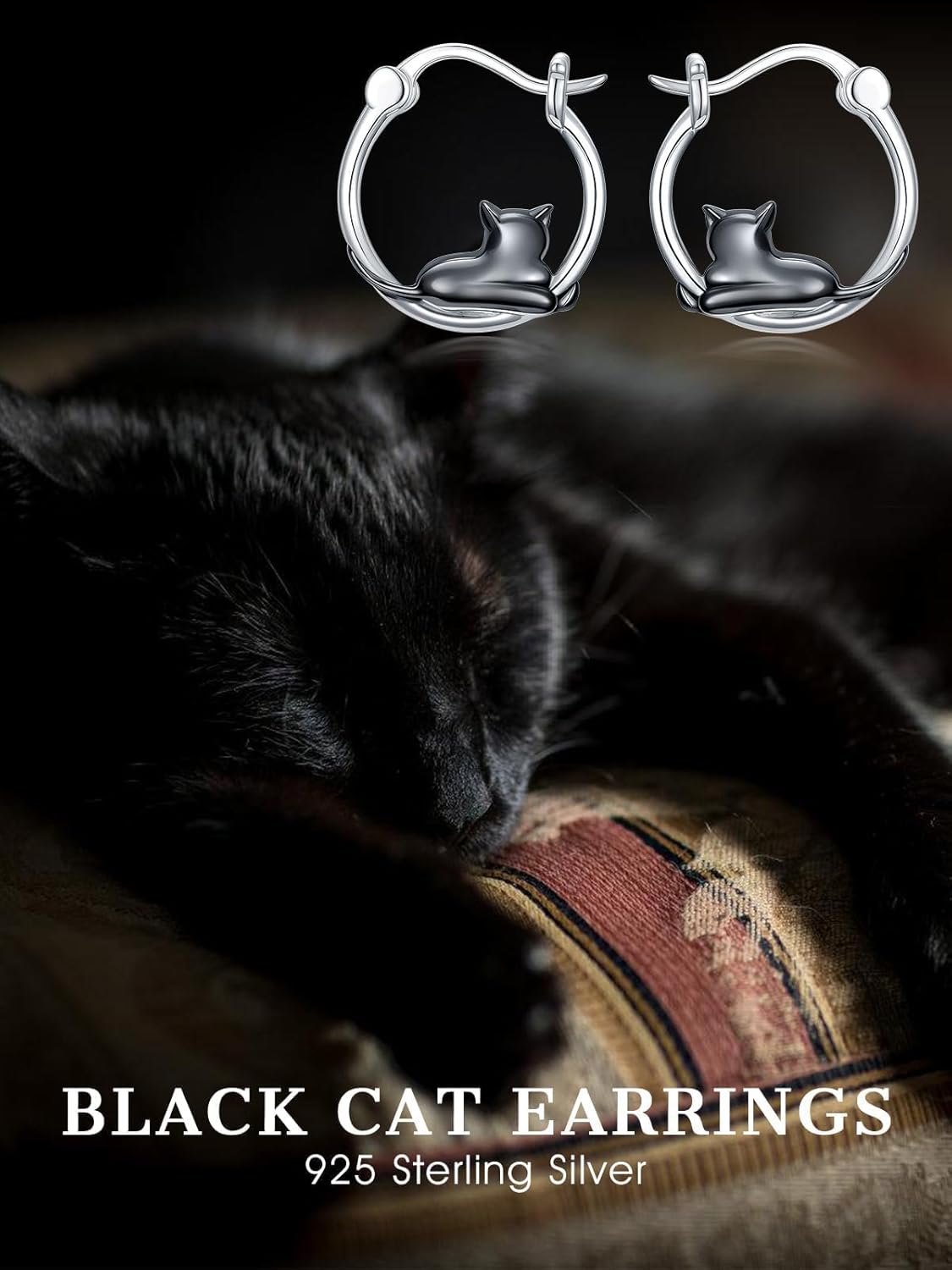 Midari Animal Huggie Hoop Earrings Hypoallergenic Sterling Silver Elephant/Unicorn/Black Cat/Dinosaur/ Panda/Pug/Turtle/Sloth/Axolotl/Frog/Raccoon/Dachshund Earrings valentines day gifts for dog lovers - Image 5