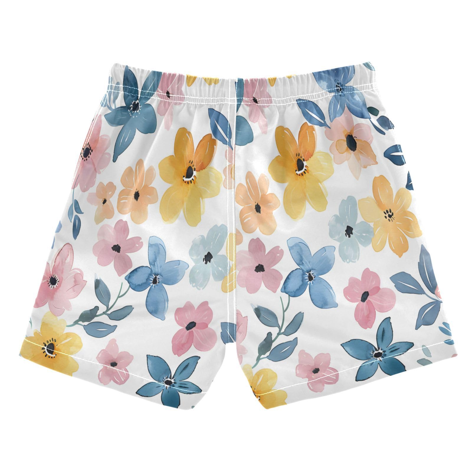 Boys Swim Trunks Toddler Swim Shorts Little Boys Swimwear Soft Watercolor Floral Bathing Suit Swimsuit Multi